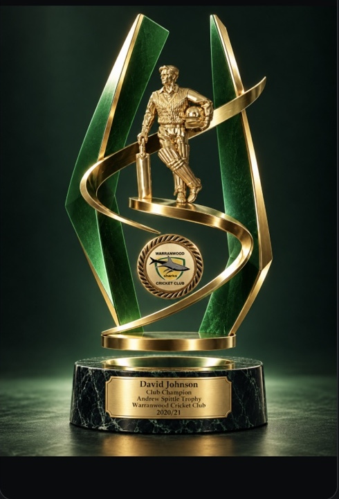Elite Troph-e interpretation of the Warranwood Cricket Club trophy